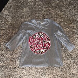 Gray OU sport Shirt with Red Boomer Sooner Graphic
